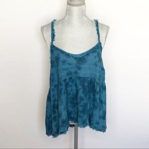 Free People Tank Top  Raw Distressed Tie Dye (H77)